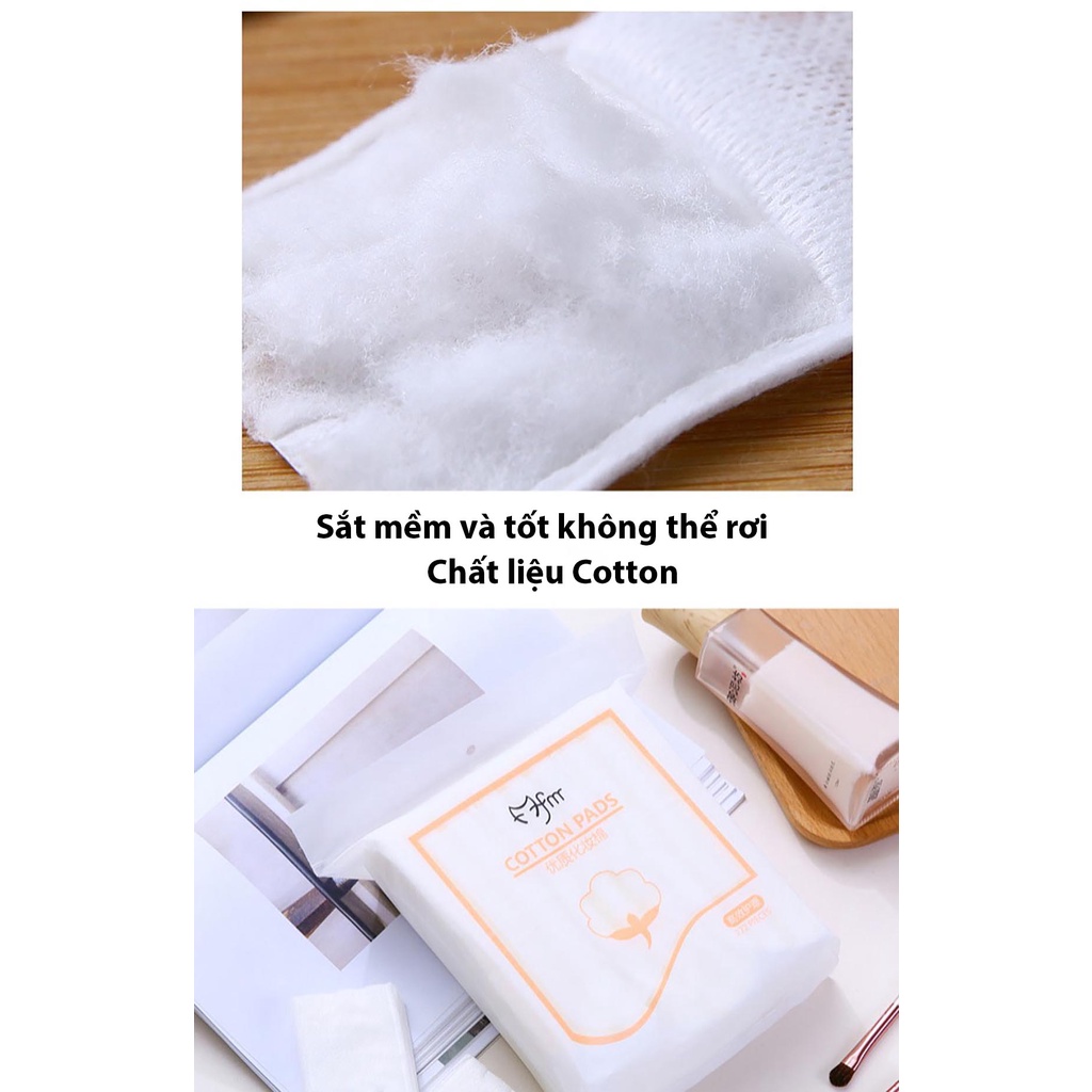 [222 miếng] Bông tẩy trang 3 lớp cotton pads siêu dai và mềm mịn, tẩy sạch cặn trang điểm bã nhờn trên da