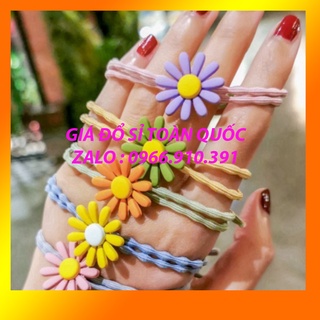 [combo 10 chiếc] Dây Buộc tóc Hàn Quốc phụ kiện tóc Đính Mặt Hoa Cúc Xinh Xắn Cho Phái Đẹp