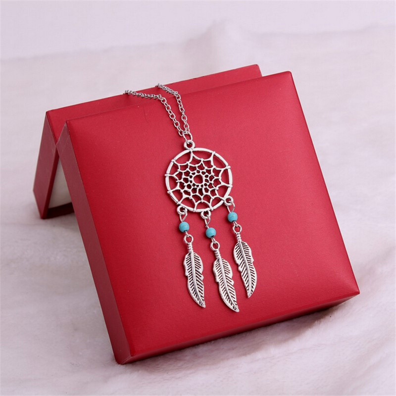 vòng cổ Mặt Hình Dreamcatcher Phối Lông Vũ Thời Trang Cho Nữ