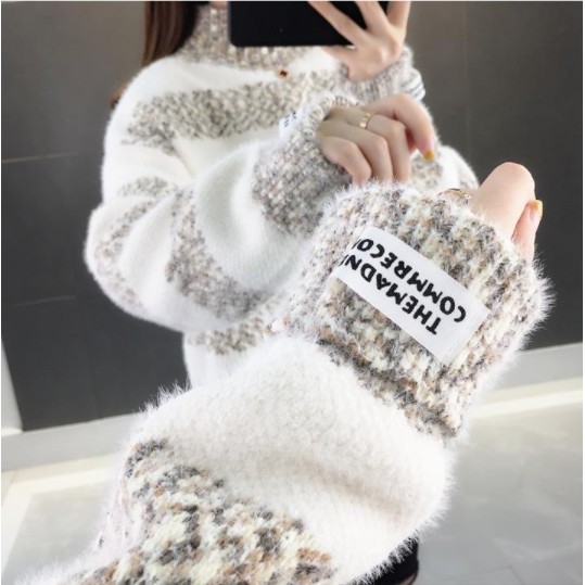 Áo Len Nữ Kẻ Mờ Pha Màu Dày Dặn, Ấm Thời Trang Hàn Quốc - LKEMO | BigBuy360 - bigbuy360.vn