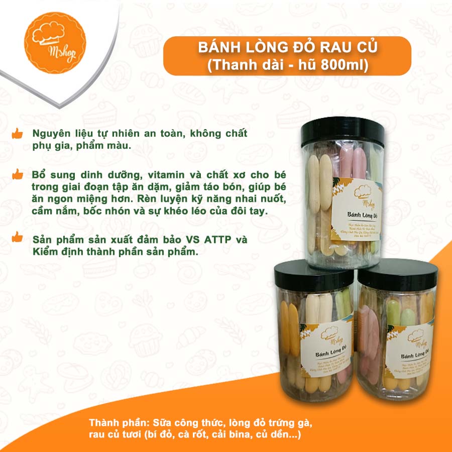 Bánh ăn dặm - bánh lòng đỏ trứng gà bánh ăn dặm cho bé từ 6 tháng