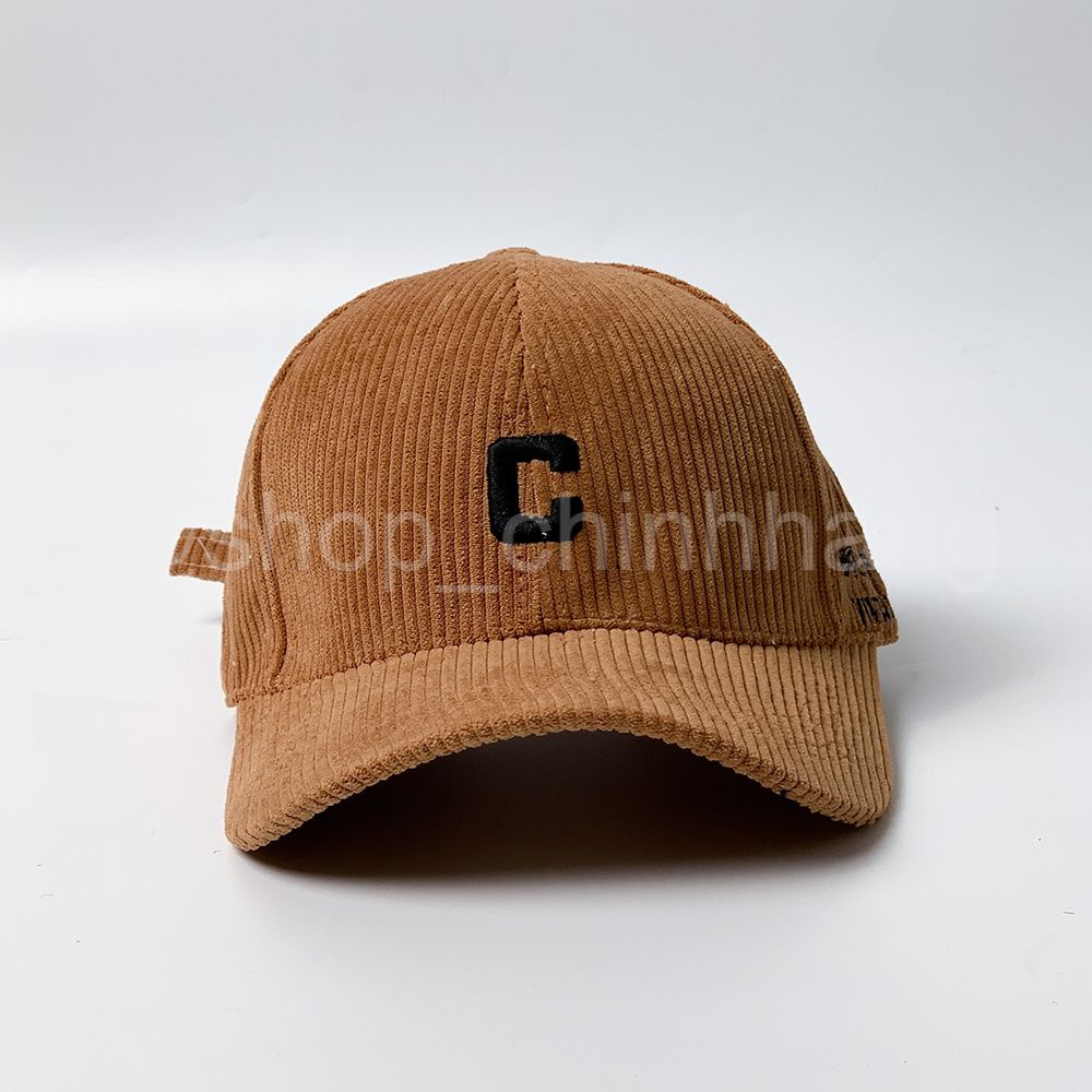 Mũ lưỡi trai thời trang nam nữ phong cách nón kết nhung tăm thêu chữ C AH1572