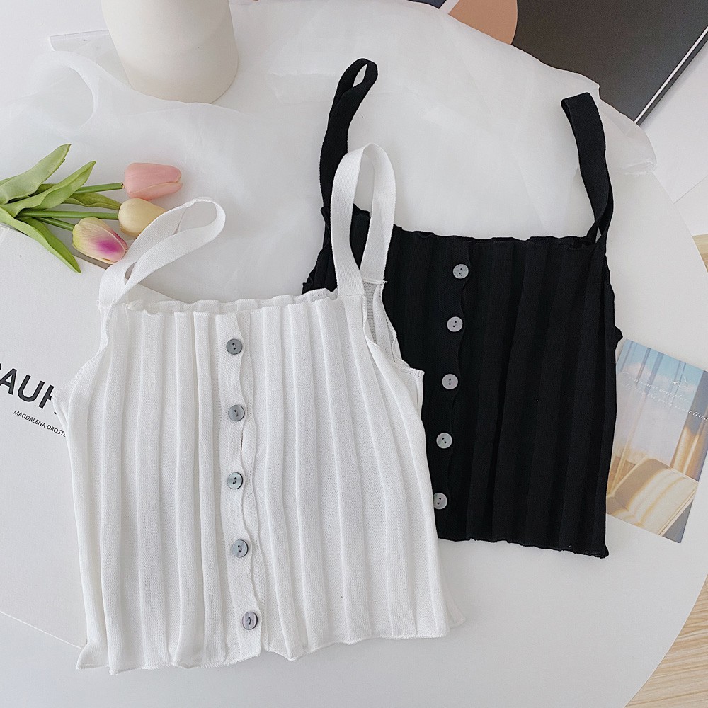 Áo Dệt Kim Hai Dây Ôm Dáng Thời Trang Mùa Hè Cho Nữ | BigBuy360 - bigbuy360.vn