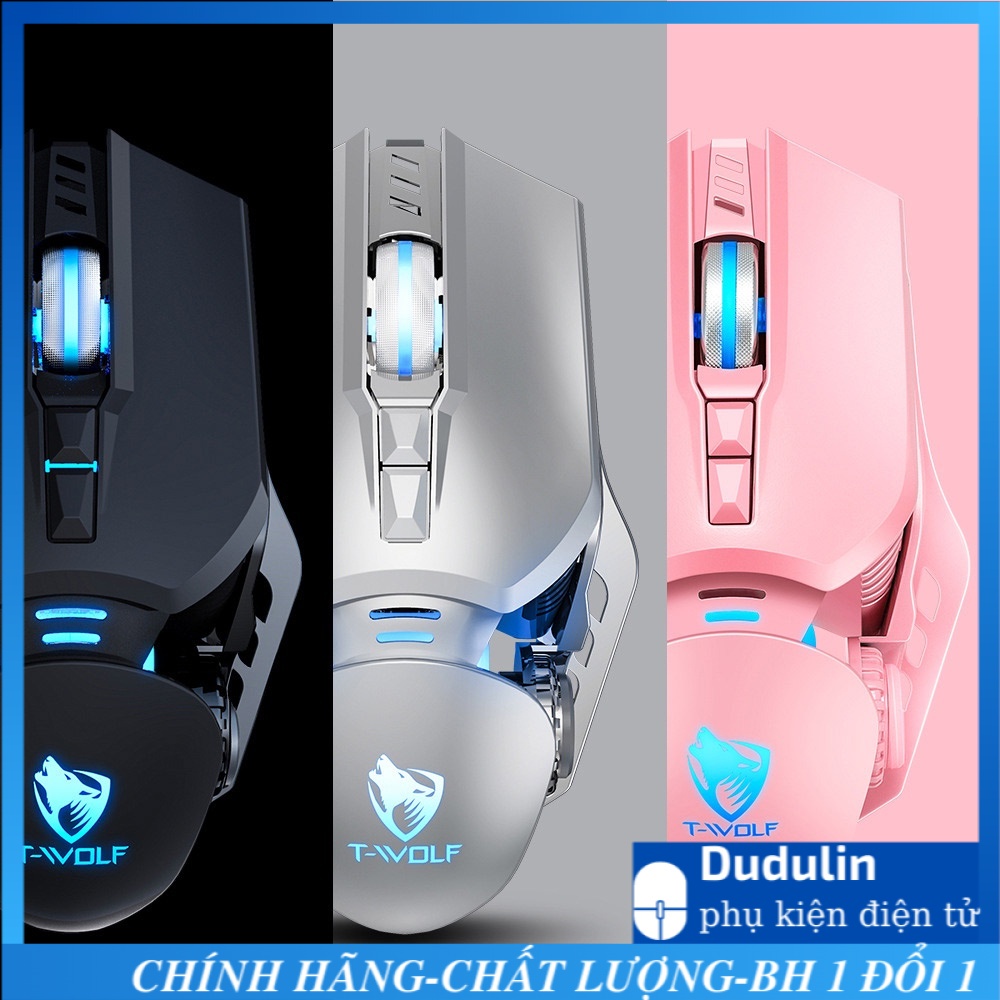 Chuột chơi game T-WOLF G530 6400DPI Kết nối USB - Dây dù 1.5m - 7 nút - LED 7 màu - Bảo Hành 12 Tháng