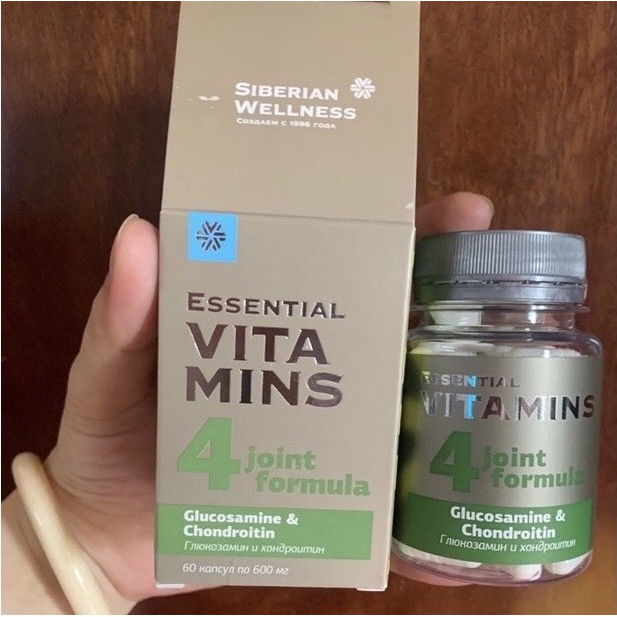 [ CHÍNH HÃNG ] - Thực Phẩm siberian Essential Vitamins Glucosamine &amp; Chondroitin, hỗ trợ giúp khớp khỏe mạnh - Hộp 60v