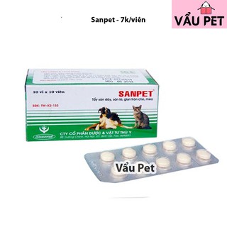 1 viên xổ giun Sanpet cho chó mèo thú cưng