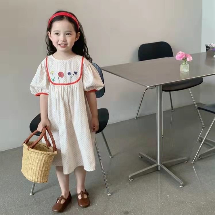 Đầm Công Chúa Dáng Dài Vải Cotton Thời Trang Hàn Quốc Mùa Hè Cho Bé Gái 5