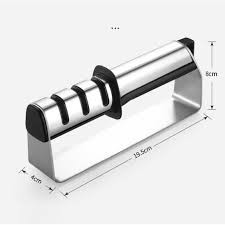 Dụng Cụ Mài Dao Inox Trắng Cầm Tay 3 Rãnh, Bộ Mài Dao Cao Cấp