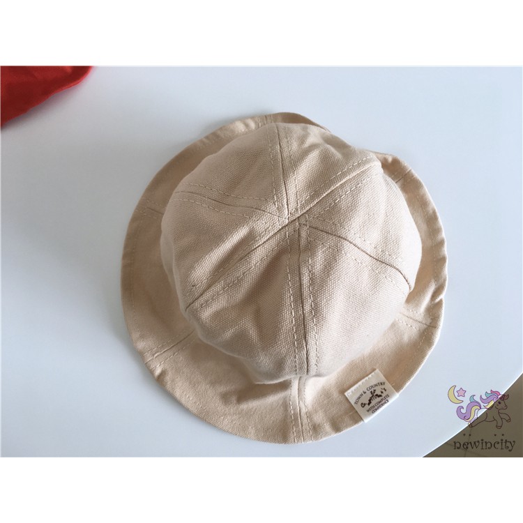 Nón Tròn Vành Màu Trơn Phong Cách Hàn Quốc Cho Bé