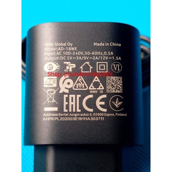 Bộ sạc nhanh 18W NOKIA  G11, G21, G50, X10, T20, T21, 8.1, 8.3... mới 100%