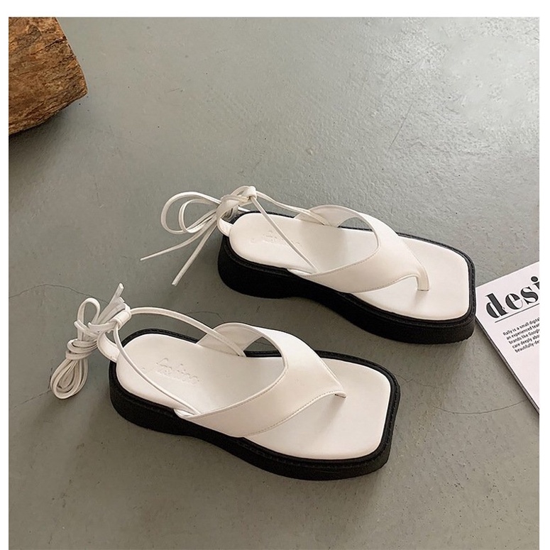 Giày Sandal Ulzzang CHUẨN FORM - Giày quai hậu đi học nữ đế cao thắt dây bánh bèo tiểu thư