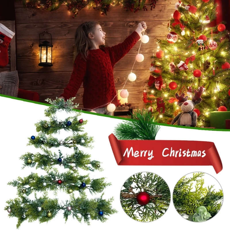 1 Bộ Cây Thông Giáng Sinh Bằng Nhựa PVC Gắn Tường Trang Trí Nhà Cửa DIY