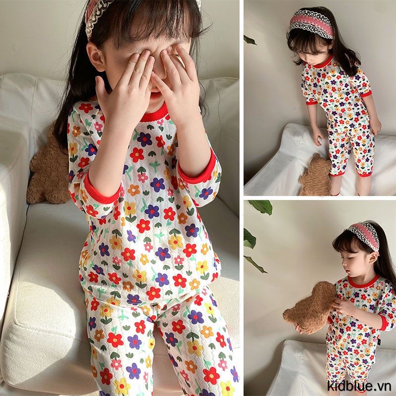 Bộ Đồ Ngủ 2 Món Bằng Vải Cotton Mỏng Thời Trang Xuân Hè Cho Bé