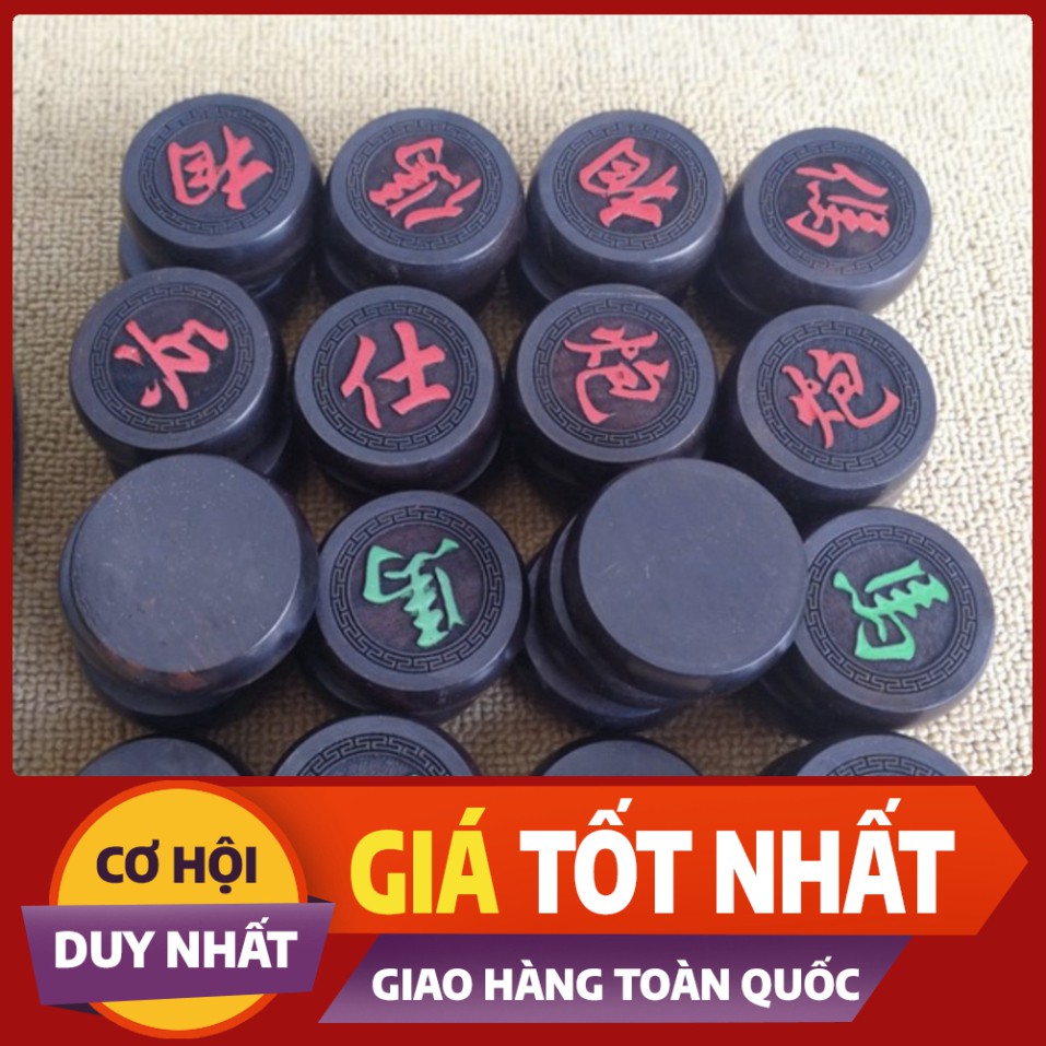 ((MIỄN SHIP )) Bộ Cờ Tướng Làm Từ Gỗ Trắc Đen Và Quà Tặng Bàn Vải Da Cao Cấp