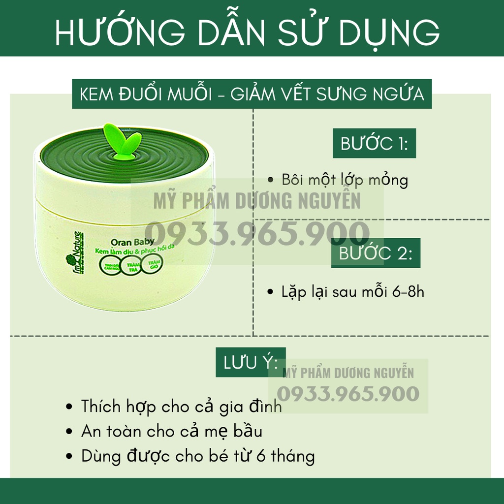 Kem Chống Muỗi Oran Baby I'm Nature - Làm Dịu Và Phục Hồi Da Do Muỗi Đốt Cho Bé 50gr