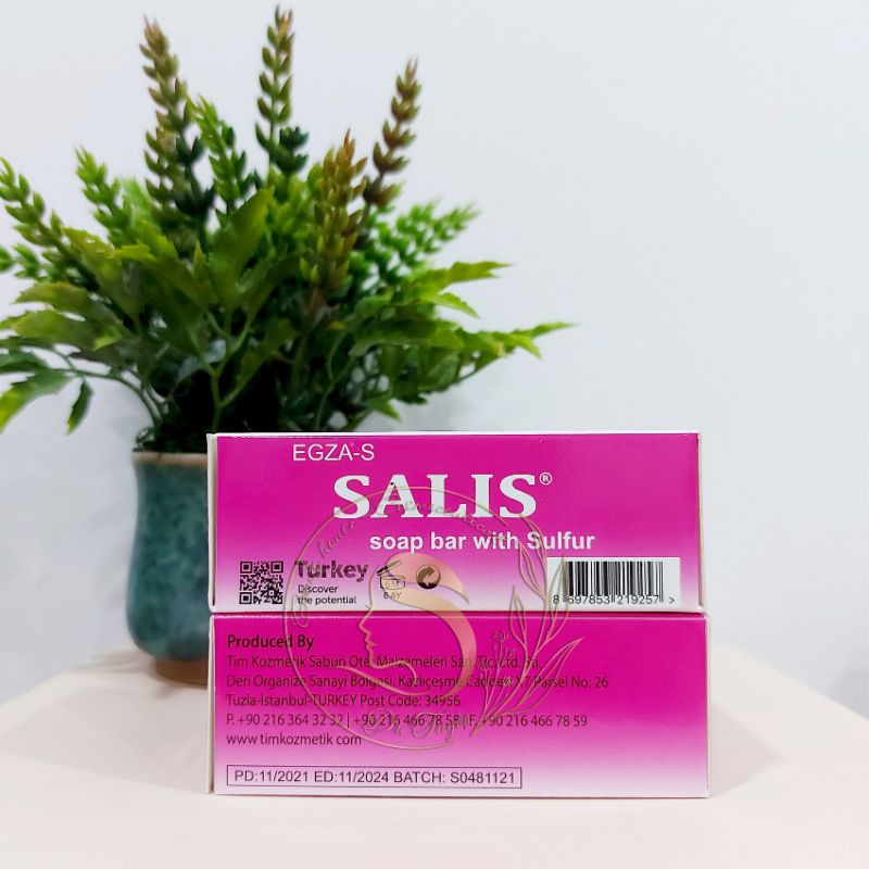 EGZA-S SALIS Soap bar 80g Xà phòng tắm giảm dầu, giảm mụn, dày sừng nang lông 80g