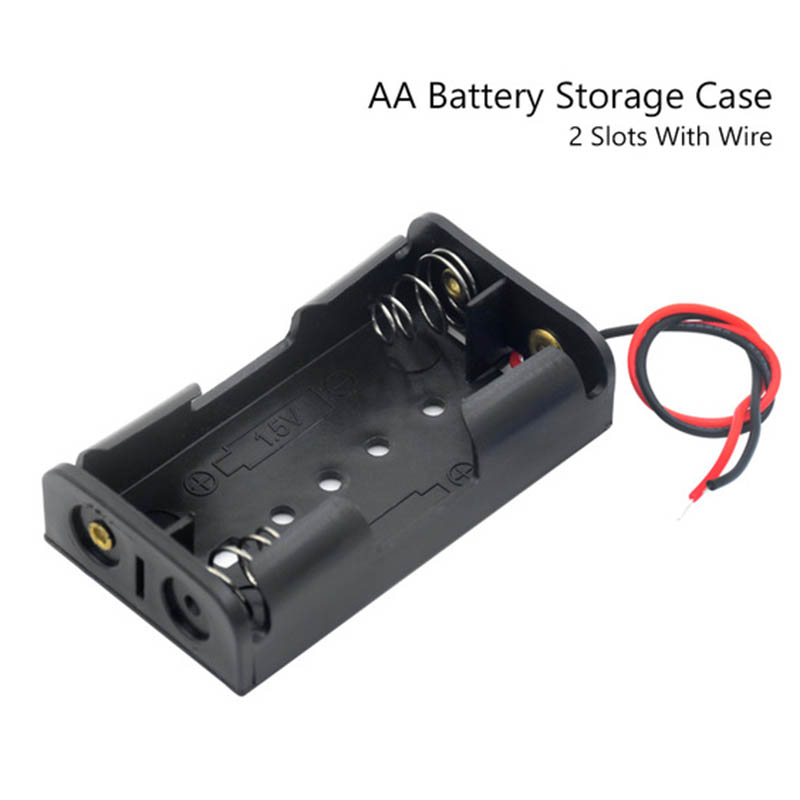 1/2/3/4 khe cắm Hộp đựng pin AA Hộp đựng hộp đựng có dây chì