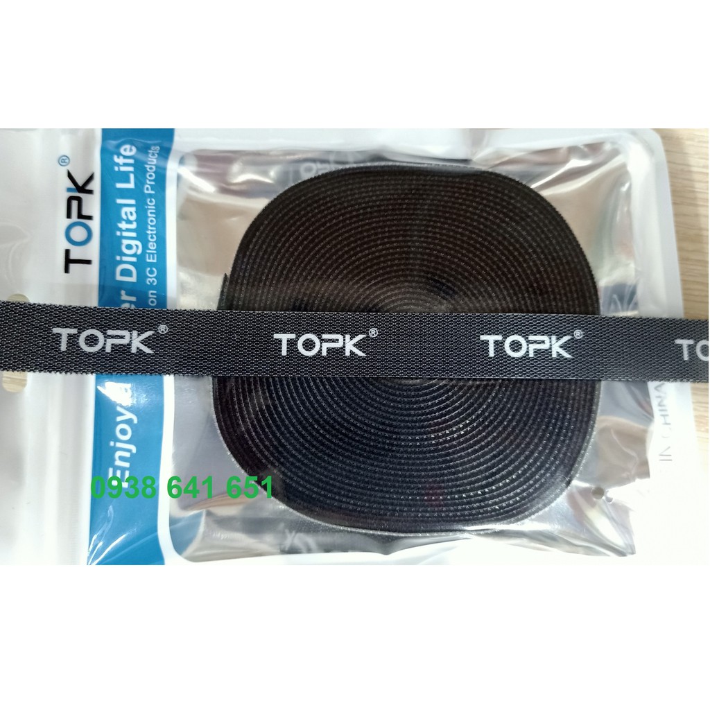 Dây quấn Velcro Topk chống rối cho dây cáp - tai nghe