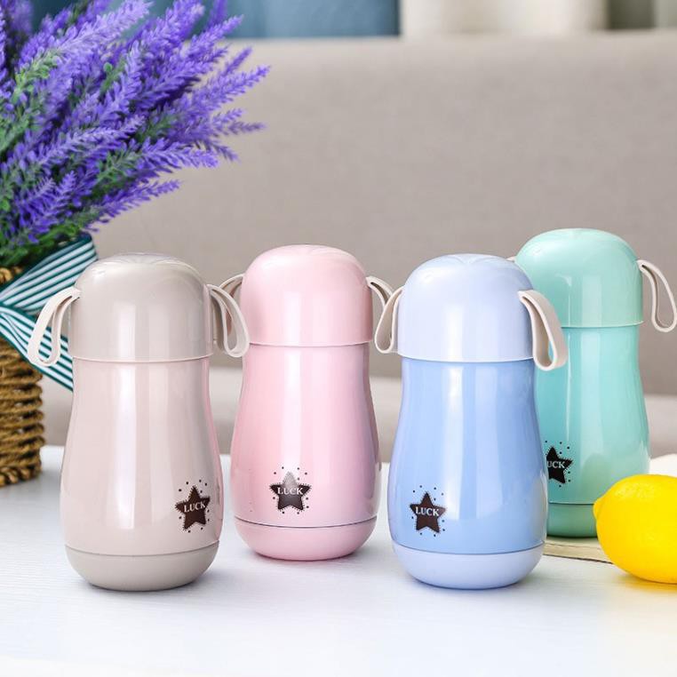 💥HOT💥Bình giữ nhiệt INOX 304 họa tiết NGÔI SAO MAY MẮN siêu CUTE - An toàn cho bé 200ML