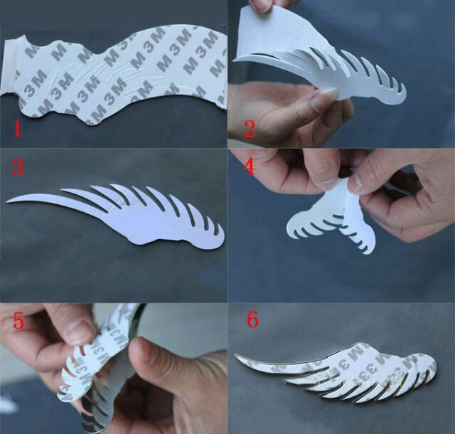 Decal cánh thiên thần trang trí logo ô tô