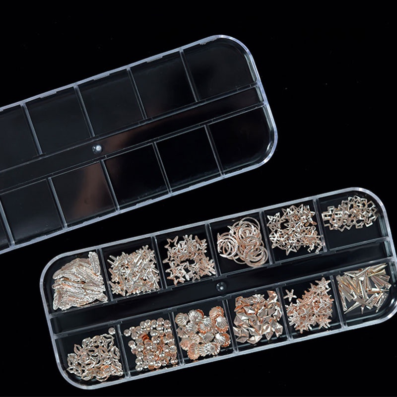 Hộp nhựa trong suốt 12 ngăn đựng phụ kiện làm móng / thêu tranh chữ thập