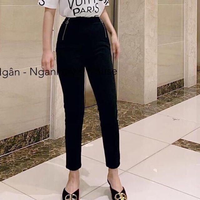 Quần legging 2 dây kéo