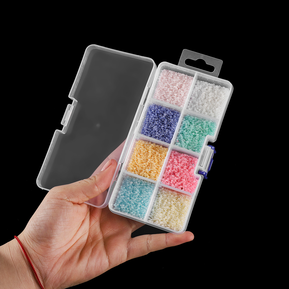 St.kunkka 14400 cái / hộp Hạt thủy tinh màu 2 / 3mm cho vòng tay cườm làm bằng tay