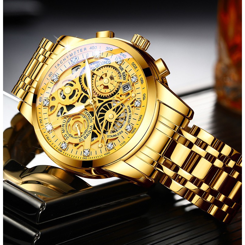 Đồng hồ nam dây thép giả cơ siêu đẹp RZY068