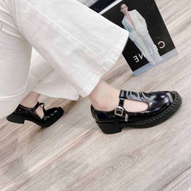 lo Giày Mọi Prada Da Bóng Nhẹ Mềm Êm Fullbox Bill Túi Cao Cấp