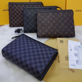 Túi clutch hoa trắng pha xám họa tiết size 25 fullbox