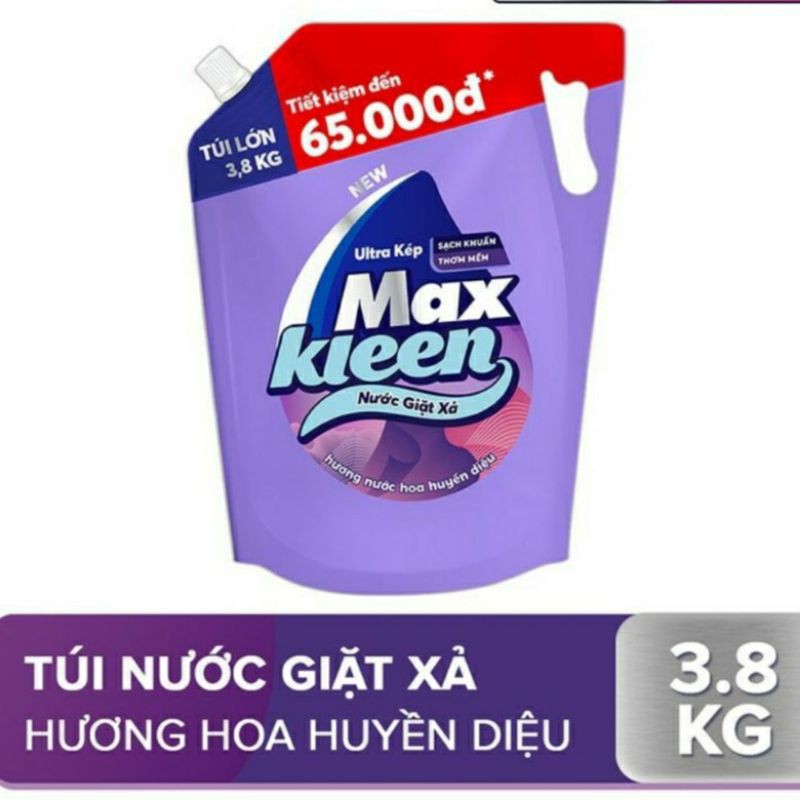 nước giặt xả max kleen túi 3,8 lít