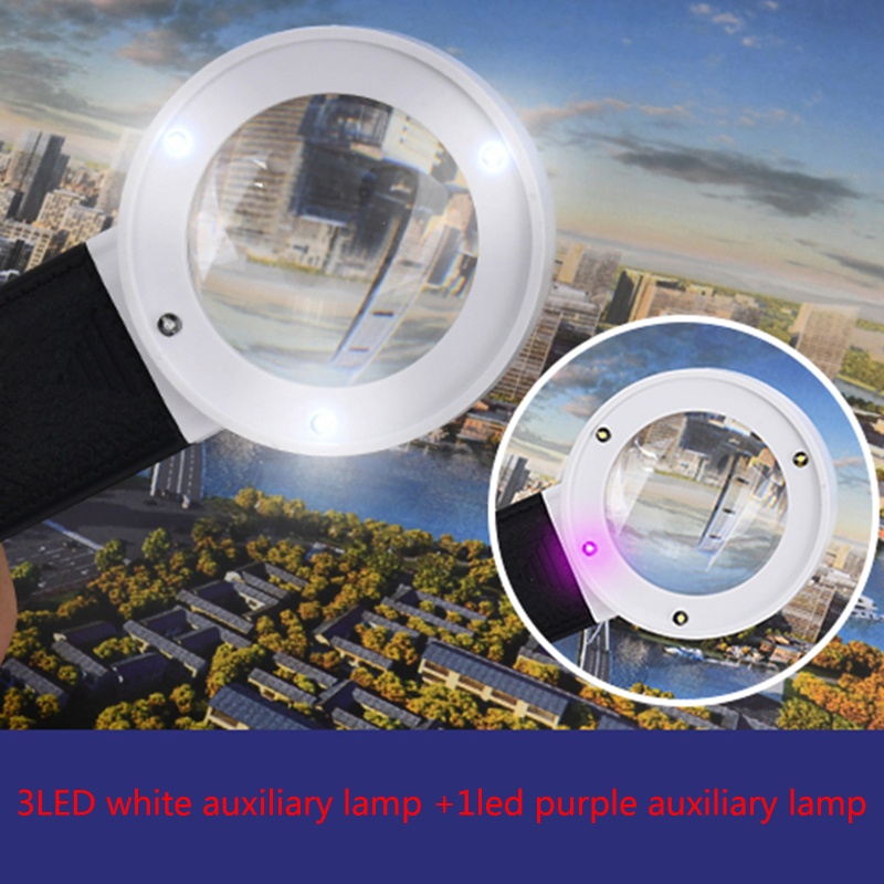 Kính Lúp Cầm Tay Bỏ Túi Có 4 Đèn LED