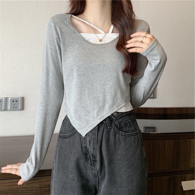 SUXI Áo Thun Dài Tay Màu Sắc Thời Trang Mùa Hè Cho Nữ