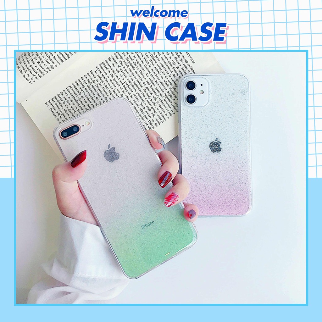 Ốp lưng iphone Kim Tuyến Ombre viền trong chống ố 5/5s/6/6plus/6s/6splus/7/7plus/8/8plus/x/xs/11/12/pro/max/plus/promax