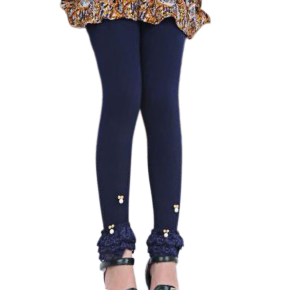 Quần legging cotton phối ren hoa phong cách hàn quốc chất lượng cao nhiều màu tùy chọn cho bé gái