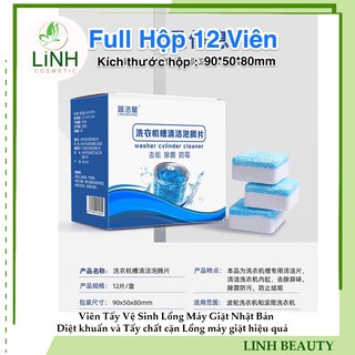 [Hộp 12 Viên] Viên Tẩy Vệ Sinh Lồng Máy GiặtI Diệt khuẩn và Tẩy chất cặn Lồng máy giặt hiệu quả