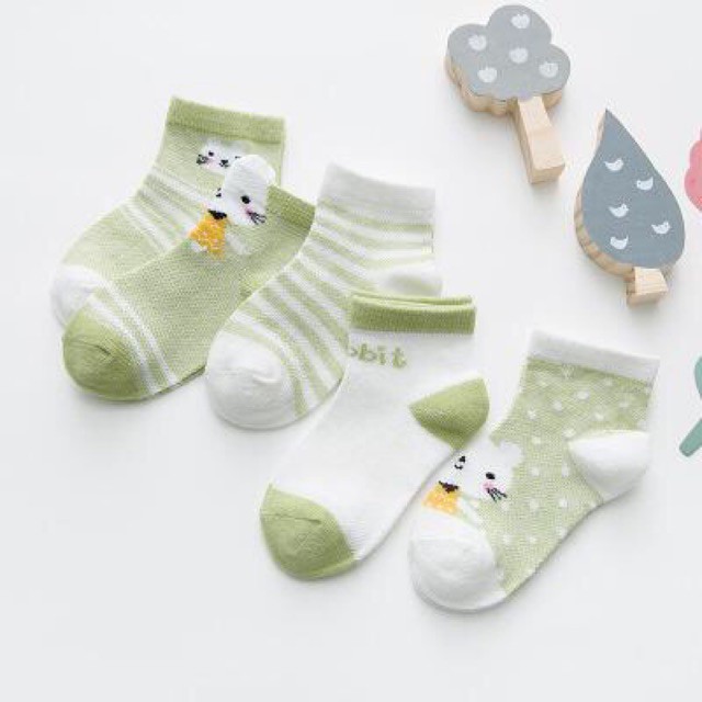 [ 05 đôi 05 hình ] vớ hình thú cho bé sơ sinh - set 05 đôi tất trẻ em cotton cao cấp