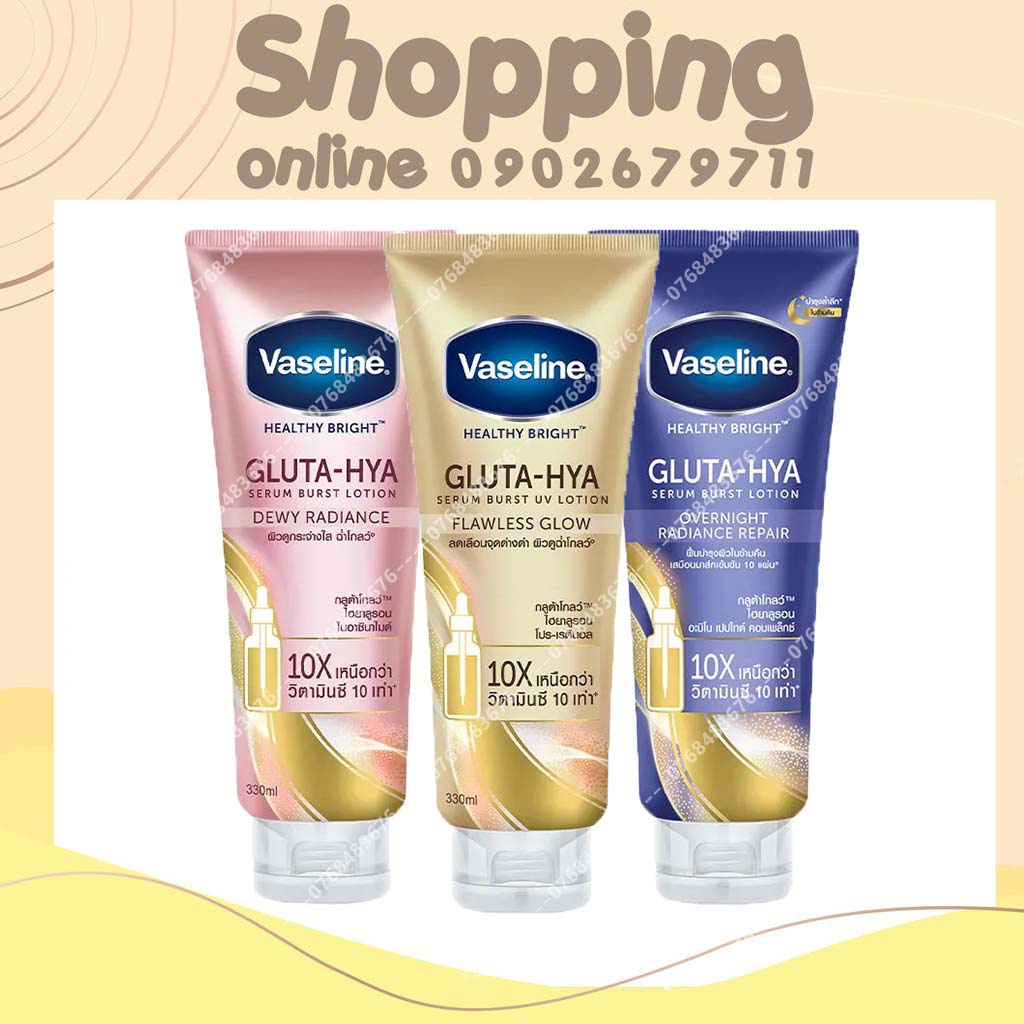 Sữa dưỡng thể Vaseline Gluta HYA Serum 10X 300ML