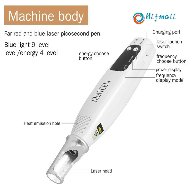 Máy xoá xăm, xoá nám, tàn nhang, nốt ruồi Laser mini NEATCELL; Xoá xăm Tatoo chân mày chuyên dụng