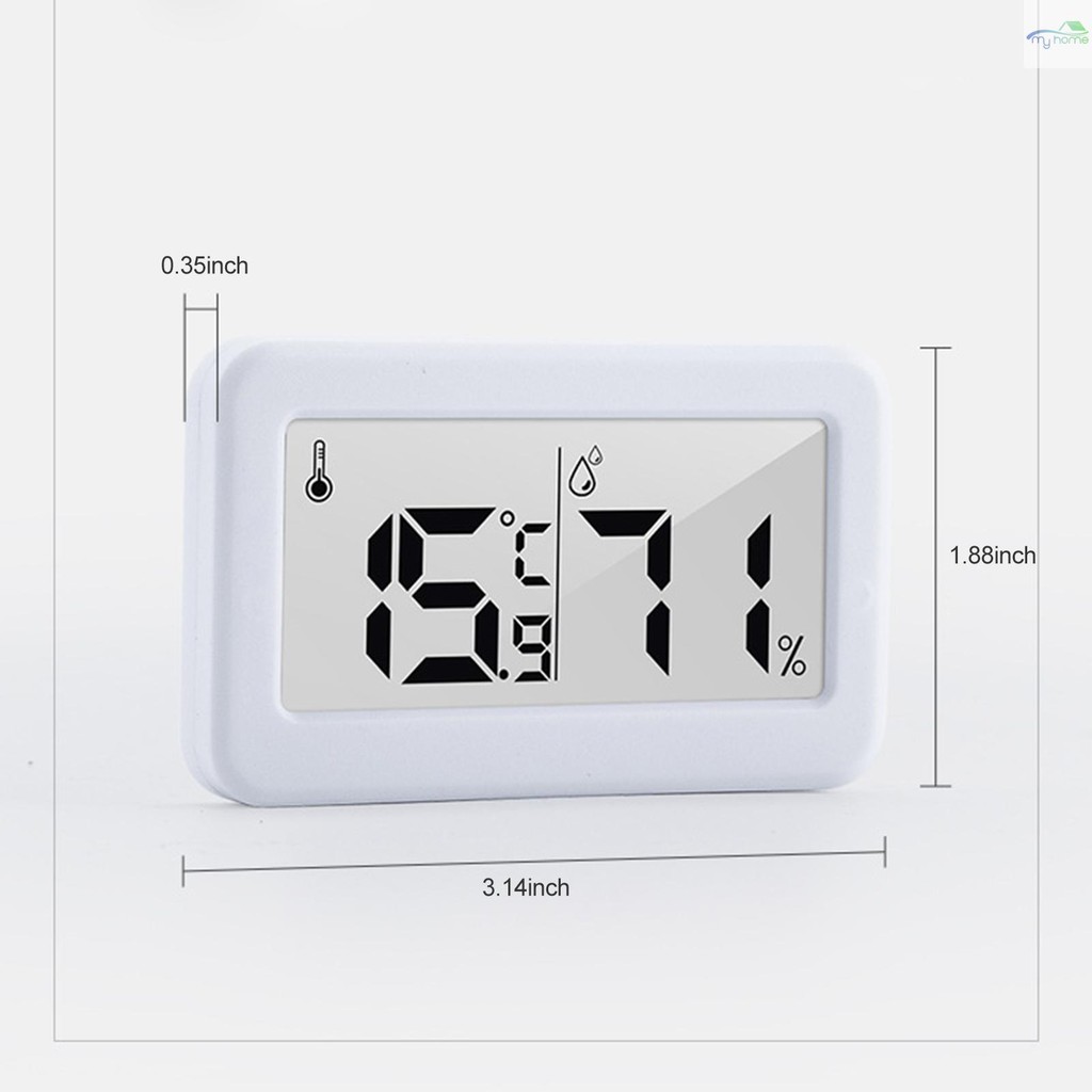 (hàng Mới) Đồng Hồ Đo Nhiệt Độ Độ Ẩm Màn Hình Lcd Kỹ Thuật Số Có Giá Đỡ Dán Tường