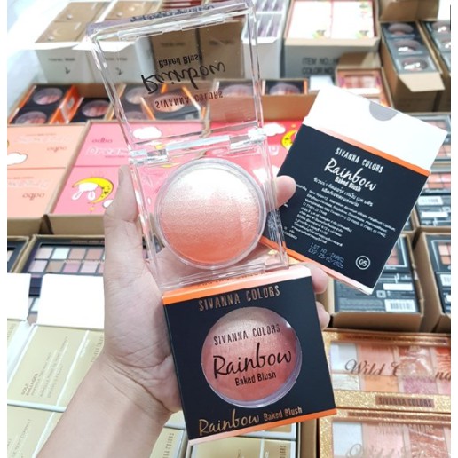 Phấn má hồng - bắt sáng Sivanna Rainbow Baked Blush