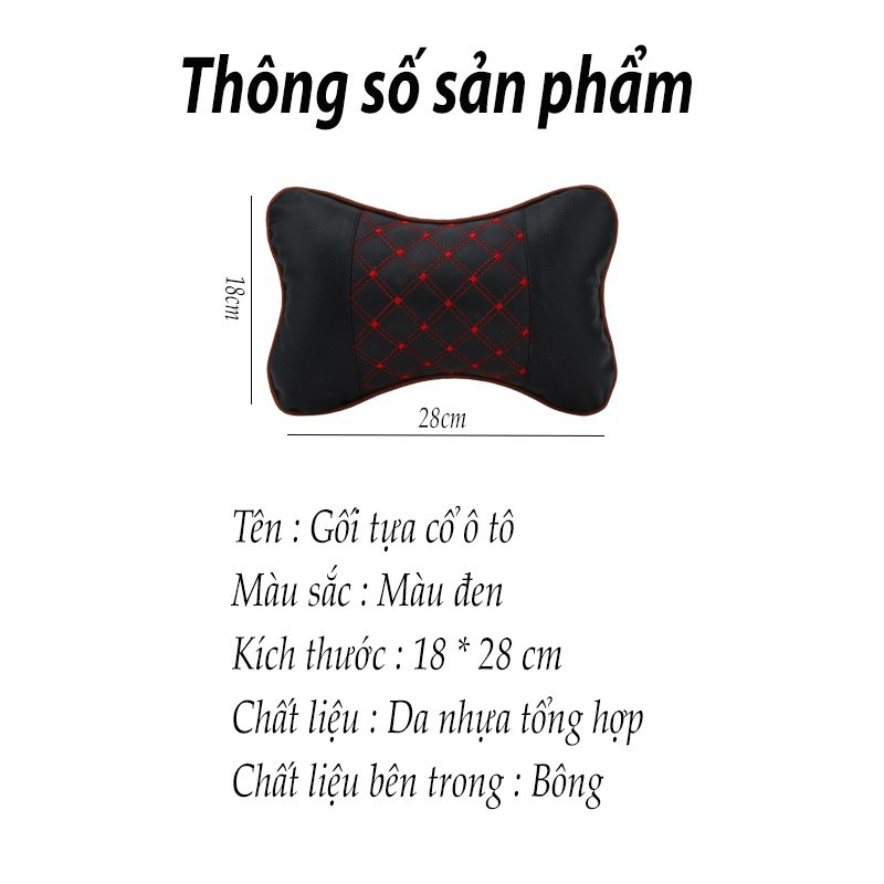 Gối tựa đầu ô tô cao su non bọc da PU bảo vệ cổ và gáy khi lái xe