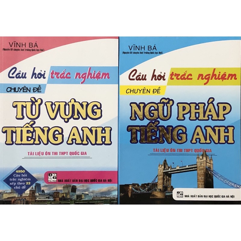 Sách - (Combo 2 cuốn) Câu Hỏi Trắc Nghiệm Chuyên Đề Từ Vựng Tiếng Anh + Ngữ Pháp Tiếng Anh