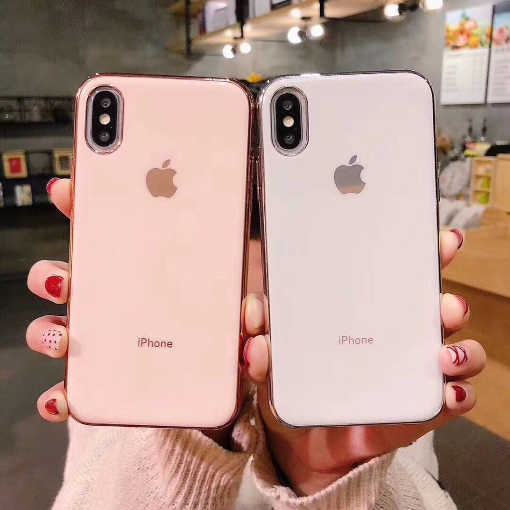 ⚡️ Ốp iPhone - Ốp lưng iPhone mặt lưng giả Kính cường lực Viền Si (ốp cứng)