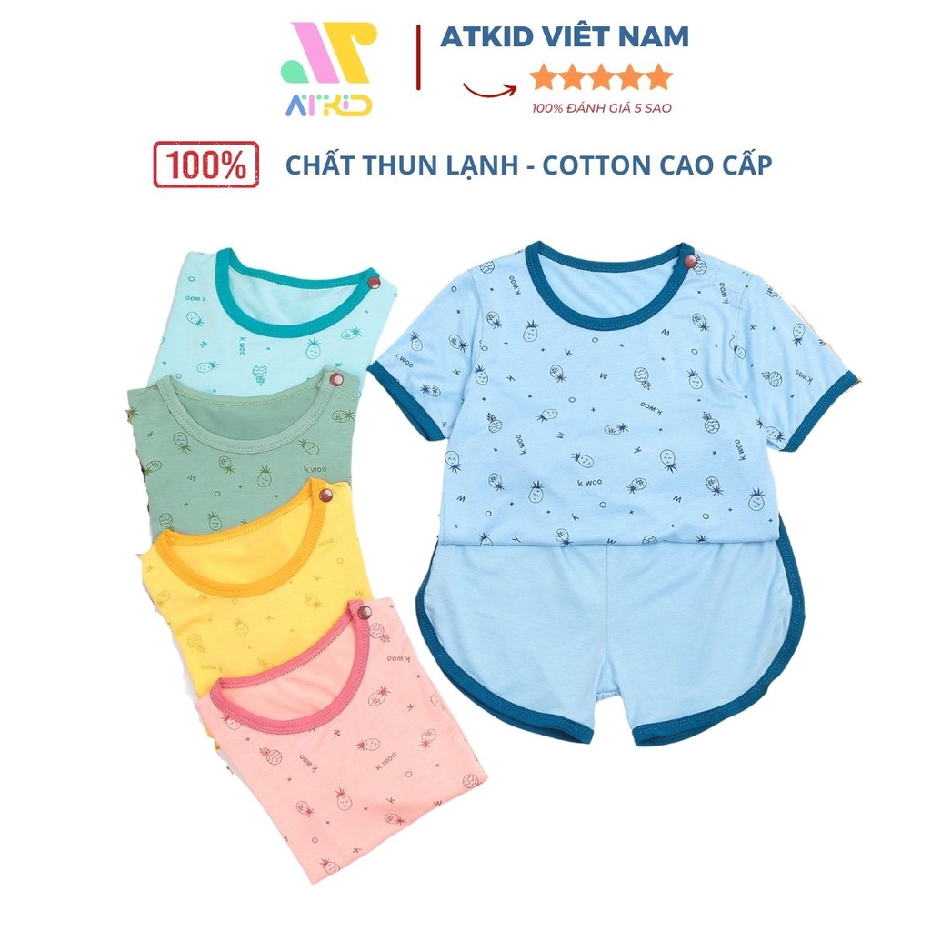 Bộ quần áo cộc tay Kwoo họa tiết dứa cho bé trai bé gái chất liệu thun lạnh cao cấp AFKID Việt Nam