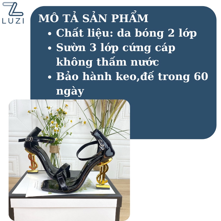 Giày cao gót nữ chữ ysl, sandal quai ngang nữ cao gót 9p ,guốc cao gót chữ S đi tiệc,học sinh đi học HỔ STORE79