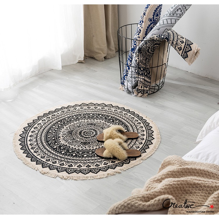 Thảm Phòng Khách Vintage- Thảm Tròn- Thảm Chùi Chân
