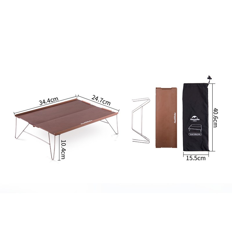 Bàn nhôm mini gấp gọn cắm trại, picnic, du lịch siêu nhẹ NatureHike NH17Z001-L