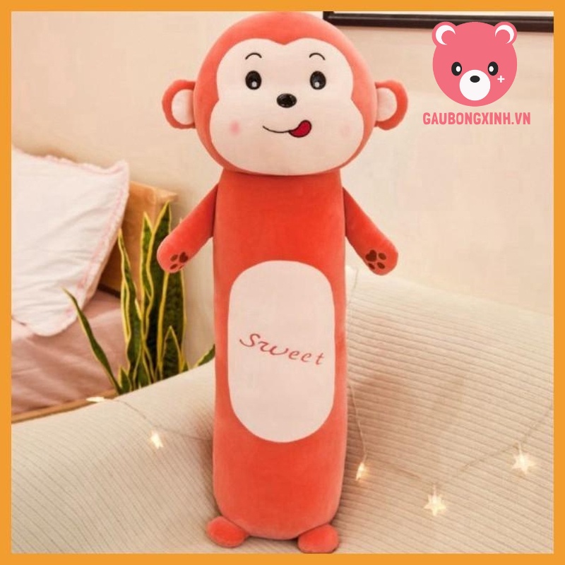 Gối Ôm Hình Thú Dài 50cm - 1m2, Gấu Bông Hình Động Vật Cute Thỏ Ếch Khỉ Sư Tử Dành Cho Bé Siêu đáng yêu