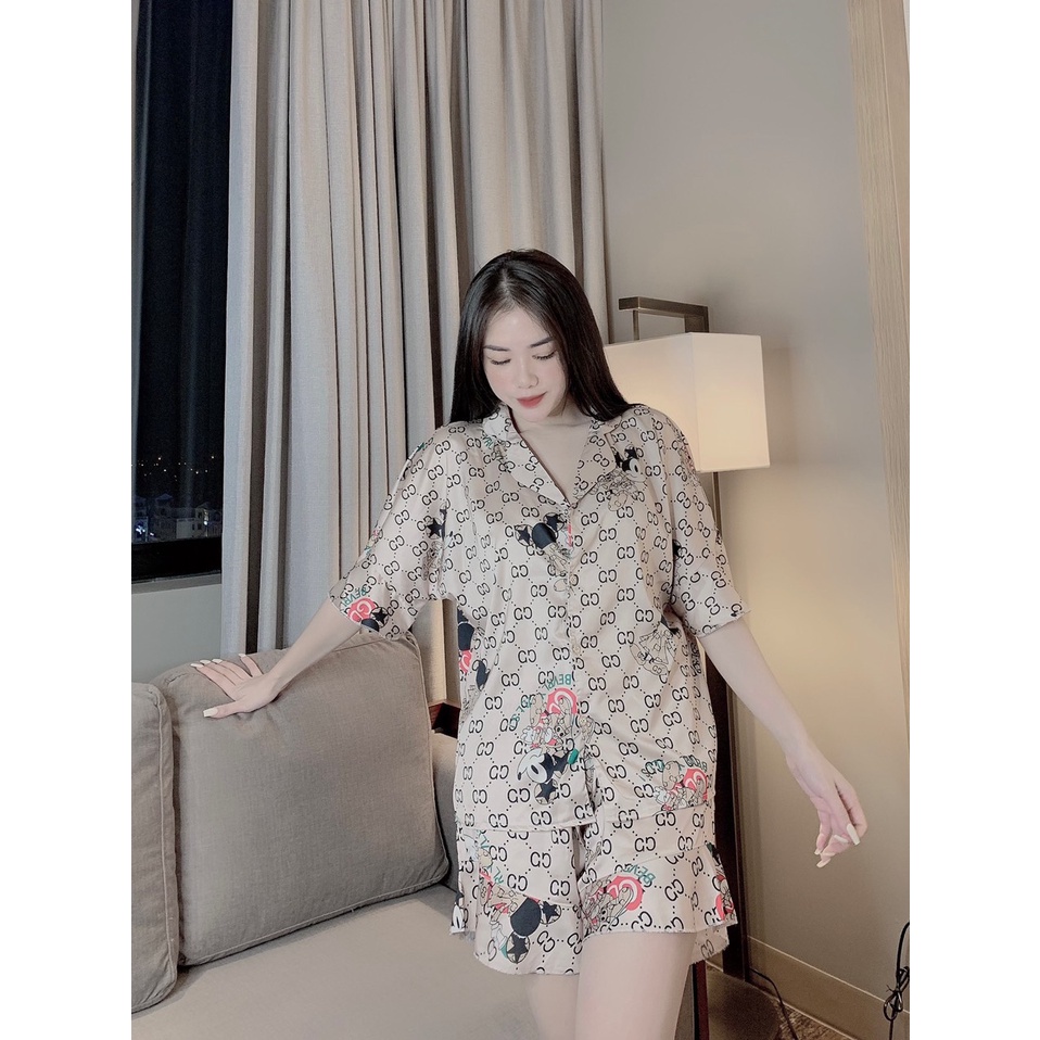 sét đồ bộ pijama nữ đùi mặc nhà siêu thoải mái siêu dể thương hot chất liệu lụa mango latin satin lụa xịn cao cấp giá rẻ